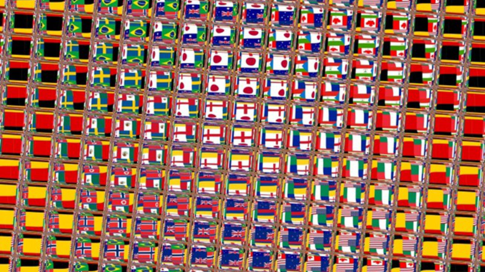 Symbolbild: Buntes Raster aus verschiedenen Nationalflaggen.